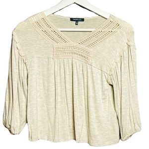 Takara Kids Girls Crochet Ruffle Details Long Sleeve Blouse Size Medium NWT